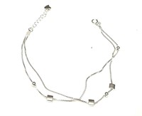 Sterling Silver Station Heart Bracelet