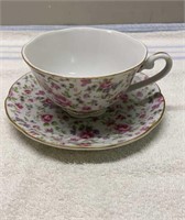 Leffon Hand Painted Cup & Saucer