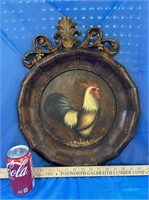 Heavy Metal Rooster Themed Wall Hanging