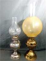 Antique Oil Lamps Includes a Victorian Brass