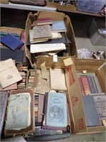 5 BOXES ANTIQUE BOOKS, MOSTLY SCHOOL BOOKS