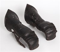 Pair of Black Medieval Mitten Gauntlets, South Ger