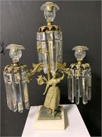Figural Brass / Bronze 3 Light Candle Holder