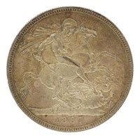 BRITISH 1887 VICTORIA JUBILEE CROWN SILVER COIN
