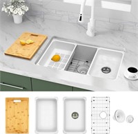 Undermount Kitchen Sink White 30 Inch