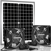 15W Solar Fan Kit: 2 DC Fans for Coop & Greenhouse