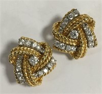 Pair Of 18k Gold Verdura Diamond Earrings
