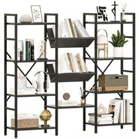 $200  Triple Wide 4 Tier Shelf  Metal Frame  Black