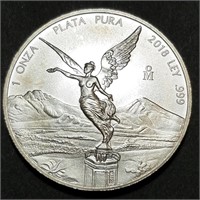 2018 MEXICO - 1 Ounce Libertad - BU .999 Silver