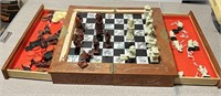 Chess Set in Wooden Box - See pics