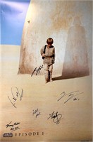 Autograph Star Wars Phantom Menace Poster