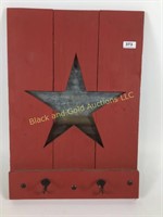 16" x 22" Tin Star Wooden Wall Hanging