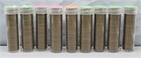 (9) Rolls 1950's Lincoln Cents. 450 Coins Total.