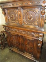 Jacobean Dark Oak Dining Room Cabinet