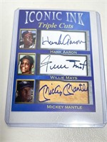 iconic Ink Hank Aaron Willie Mays Mickey Mantle