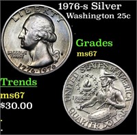 1976-s Silver Washington Quarter 25c Grades GEM++