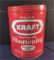 Kraft pure vegetable shortening tin