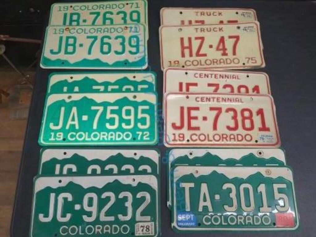 1970s Colorado license plates