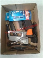 Utility knives, staple gun, glue and more