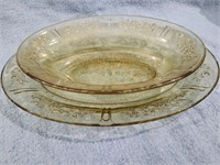 DEPRESSION GLASS SHARON CABBAGE ROSE