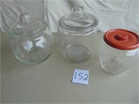 3 Glass Counter Jars