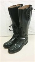 Motorcycle Police Leather Riding Boots Sz 12E 19"H