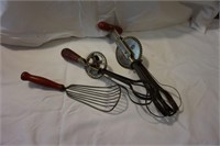 Collection of Red Handle Kitchen Utensils