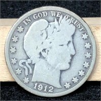 1912-D Barber Half Dollar, VG