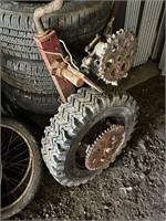 Farming Implement Tire on Frame with Sprockets