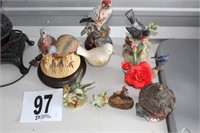 (9) pcs Birds/Floral Figurines (U232)