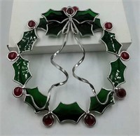 Handmade stained glass Christmas wreath