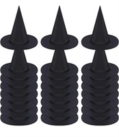 New, 20 PCS Halloween Black Witch Hats Halloween