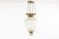 Victorian Frosted Embossed Pull Down Lamp