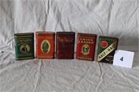5 EARLY TOBACCO TINS