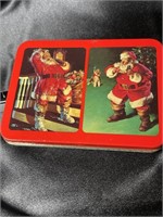 VTG Coca-Cola Santa NIP Tin & Card Decks