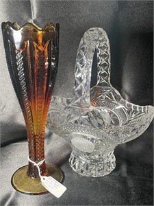 VTG Indiana Tiara Burn Honey Zipper Vase $$$