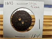 1833 SHIPS TOKEN UPPER CANADA