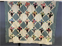 Vintage Hand Stitched Quilt 72"x88"