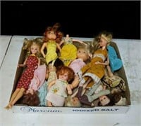 Box of various dolls