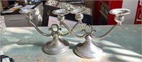 PEWTER CANDLE HOLDERS - CRESCENT