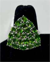 Sterling  Russian Green Chrome Diopside Ring