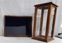 2 Wood And Glass Display Cases