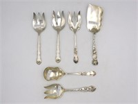 (6) sterling silver serving pieces to include: