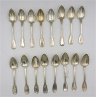 Samuel Kirk, 16 coin silver tablespoons,