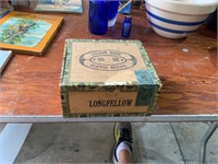 longfellow cigar box with vintage Christmas