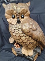 Large Owl ceramic 21" tall 16" wide 12" deep look