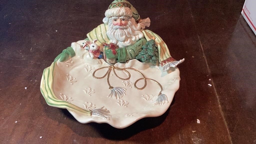 Fitz & Floyd Gregorian Santa Serving Bowl