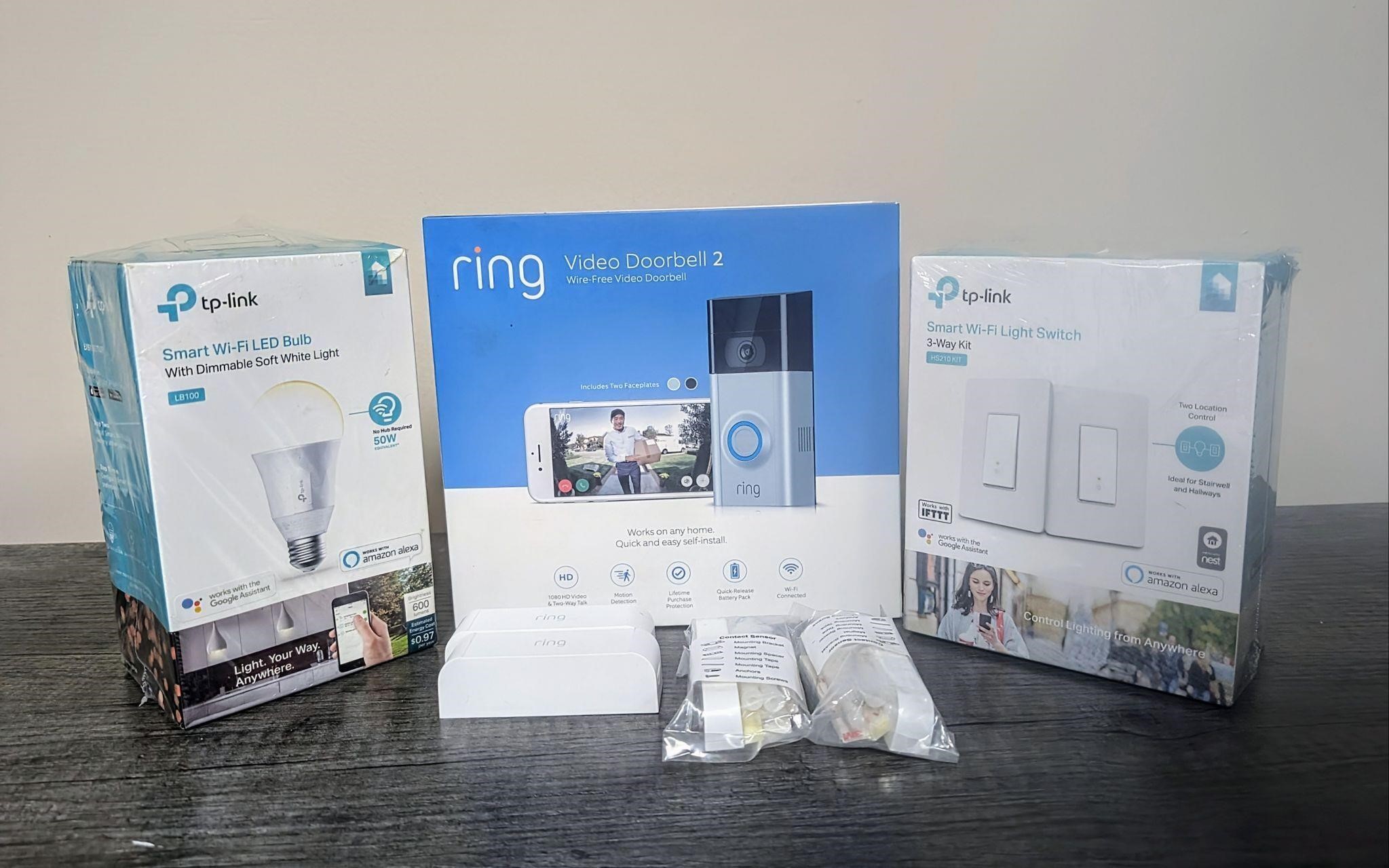 Ring Video Doorbell & Smart Wi-Fi Bulb & Switch