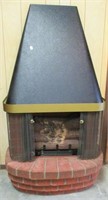 Mid Century Modern Faux Brick Electric Fireplace