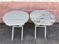 (2) Painted Garden Side Tables